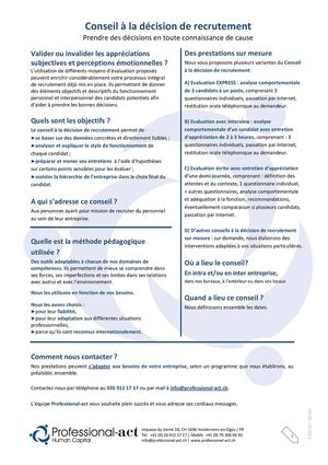 Conseil à la décision de recrutement