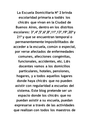FUNDAMENTOS DE LA ESCUELA DOMICILIARIA Nº 2