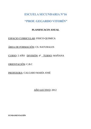 ESCUELA SECUNDARIA Nº16 PLANIFICACION