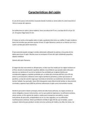 Caracteristicas del Cajón