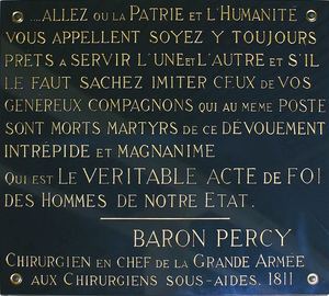 Baron Percy (devise) - Allez où la Patrie et l'Humanité vous appellent