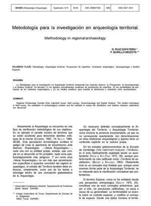 Metodología para la investigación en arqueología territorial