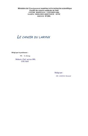 Cancer du larynx