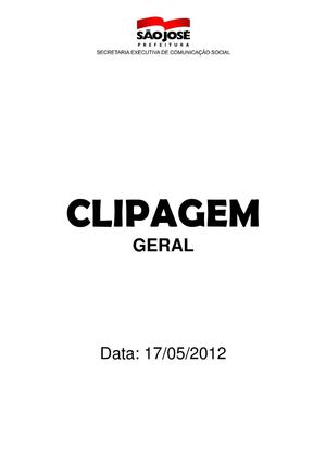 Clipagem Geral 17/05/2012