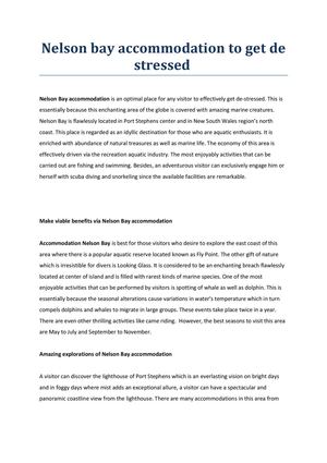 Nelson Bay Accommodation