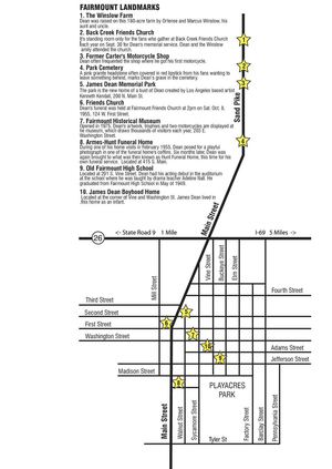 James Dean Landmarks Map