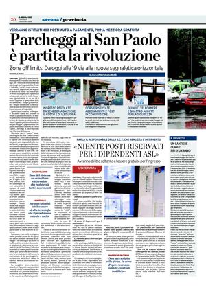 Parcheggi al Sanpaolo " IL SECOLO XIX" 3 Giugno 2011