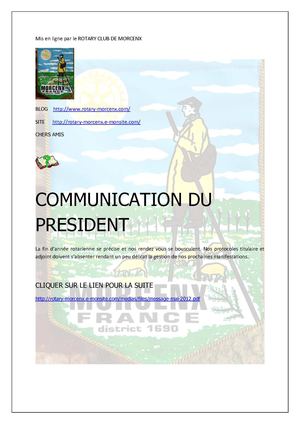 NEWS LETTER DU 21 MAI 2012 ROTARY MORCENX