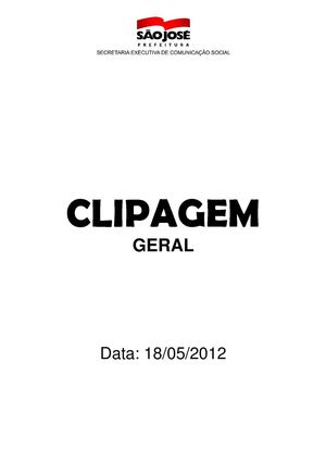 Clipagem Geral 18/05/2012
