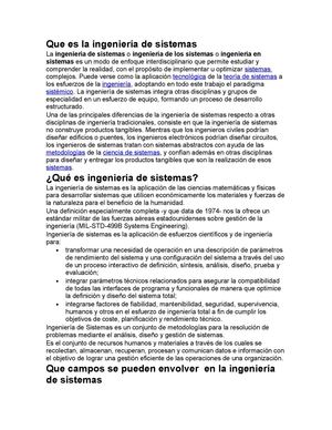 que es la ingenieria de sistemas
