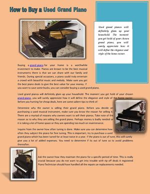 How to Buy a Used Baby Grand Piano 