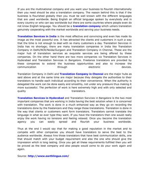 Translation Company with the Translation Services in India