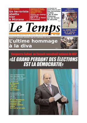Le Temps d'Algérie Edition du Dimanche 20 Mai 2012