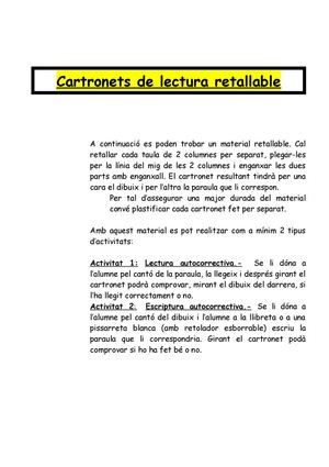 cartronets paraules lletra lligada