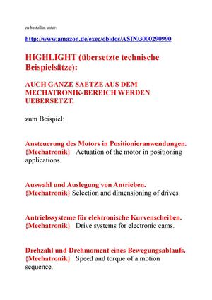 Fachuebersetzungen aus dem Deutschen ins Englische: Begriffe Elektronik Antriebstechnik kfz Mechatronik EDV Mechanik Metalltechnik