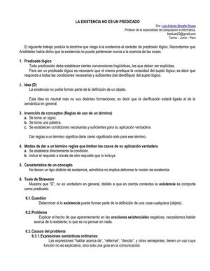 La existencia no es un predicado