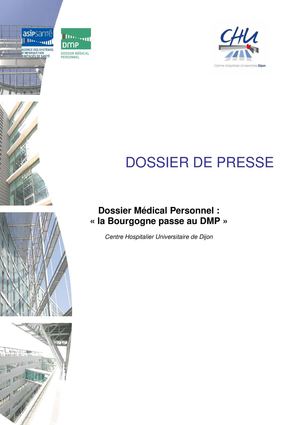 [Dossier de presse] Dossier Médical Personnel - CHU Dijon