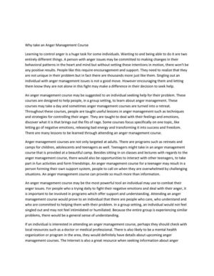understanding Court Ordered Anger Management program