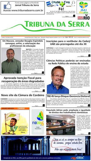 Jornal Tribuna da Serra Edição nº 406 - Cordeiro/RJ
