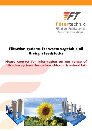 Filtration Systems for Waste Vegetable Oil And Virgin Feedstocks In Biodiesel Production  