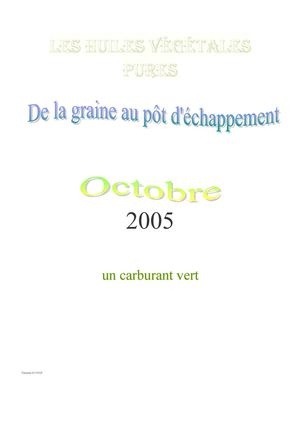 Un Carburant Vert - Oliomobile  