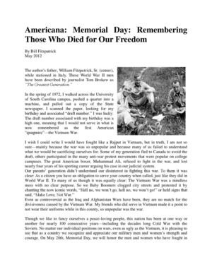 Americana Memorial Day: Remembering Those Who Died for Our Freedom