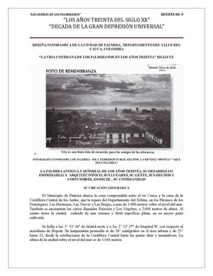REVISTA N0. 9 - 1 RESEÑA PANORÁMICA DE LA CIUDAD DE PALMIRA