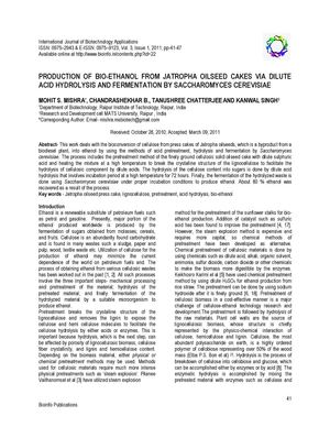 Production of Bio-Ethanol from Jatropha Oilseed Cakes  