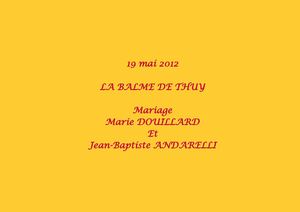 MARIAGE DE MARIE ET JEAN-BAPTISTE