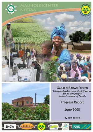 Jatropha-Fuelled Rural Electrification for 10,000 People in the Commune of Garalo  