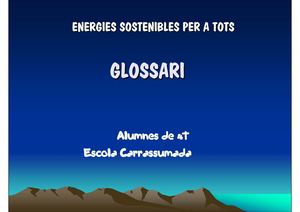 GLOSSARI DE LES ENERGIES SOSTENIBLES