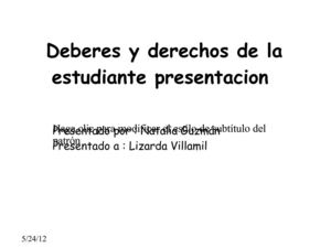 derechos y deveres de las estudiantes