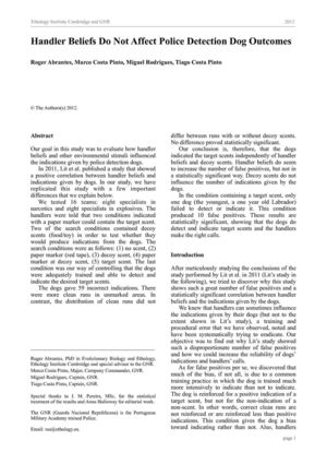 Handler Beliefs Do Not Affect Police Dog Detection Outcomes