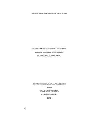 CUESTIONARIO DE SALUD OCUPACIONAL