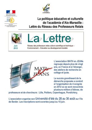 Lettre du Réseau Culture scientifique et technique-Environnement-EDD (juin 2012)