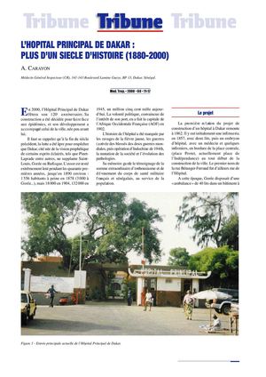 L'hôpital Principal de Dakar : plus d'un siècle d'Histoire (1880-2000)