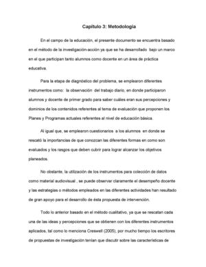 Capítulo 3 de Metodología del Proyecto de Investigación