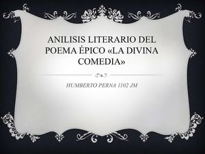 Analisis del Poema Epico "La Divina Comedia"
