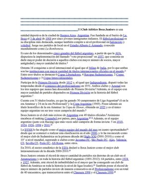 LA HISTORIA DE BOCA JUNIORS