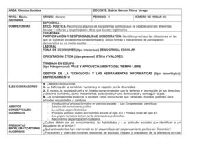 Plan de Área  Ciencias Sociales grado 9°