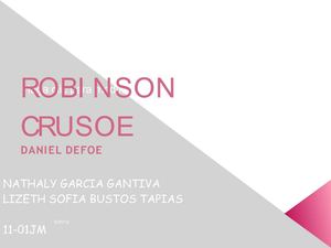 Analisis literario de Robinson Crusoe