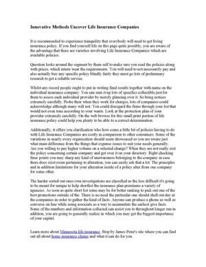 Innovative Methods Uncover Life Insurance Companies