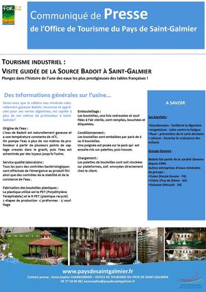 Tourisme Industriel visite guidée de la Source Badoit à Saint-Galmier été 2012