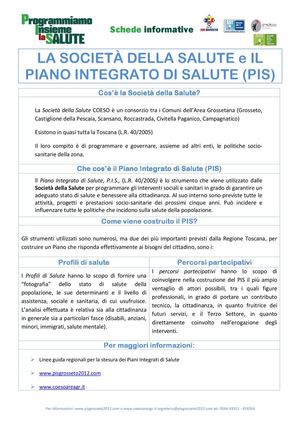 Che cos'è il Piano Integrato di Salute (PIS)?