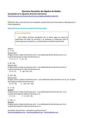 algebra recucción de terminos semejantes