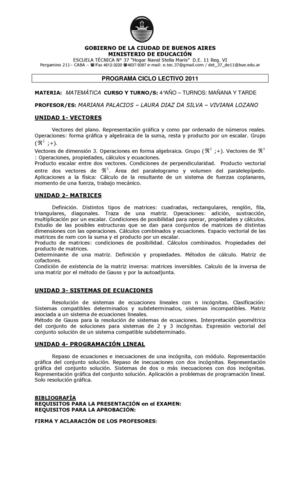 PROGRAMA MATEMÁTICA 4° 2011
