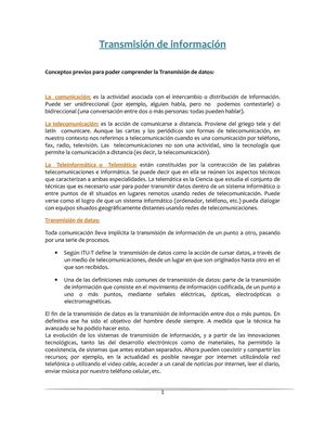 Transmisión de la información.