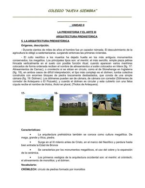 UNIDAD II LA PREHISTORIA Y EL ARTE III ARQUITECTURA PREHISTORICA