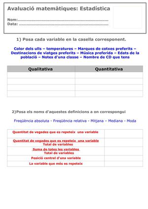 avaluació estadística