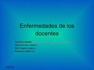 Enfermedades de los docentes